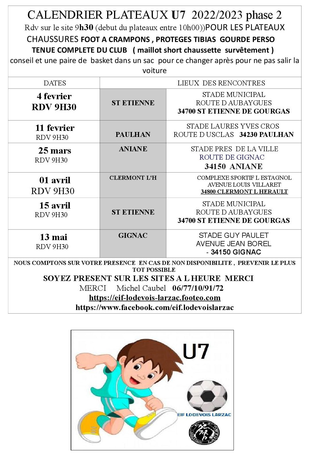 Actualit Calendriers U U U Deuxieme Phase Club Football Ecole